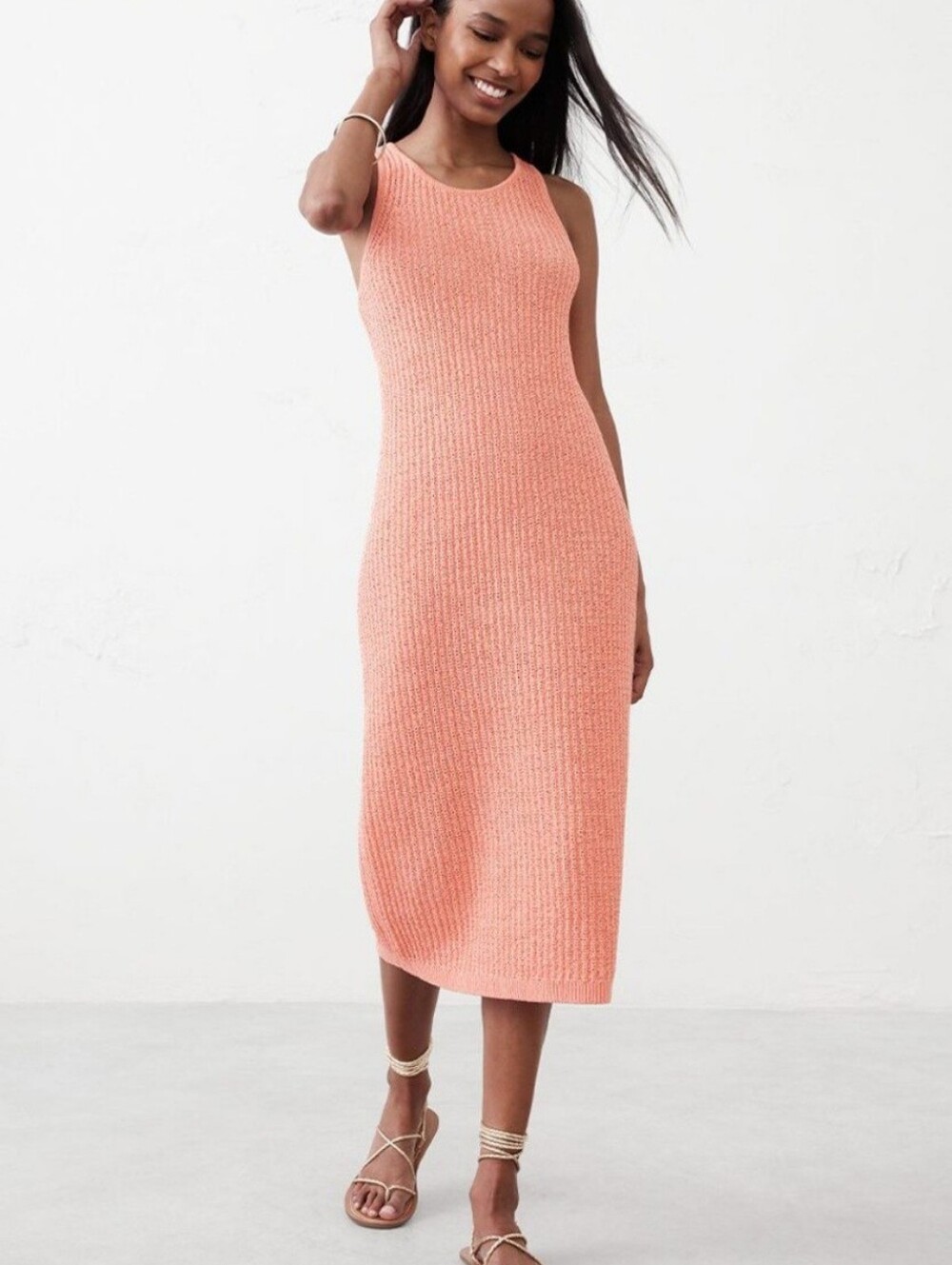 Banana Republic Sleeveless Textured Midi Sweater Dress Size Small NWT Coastal
